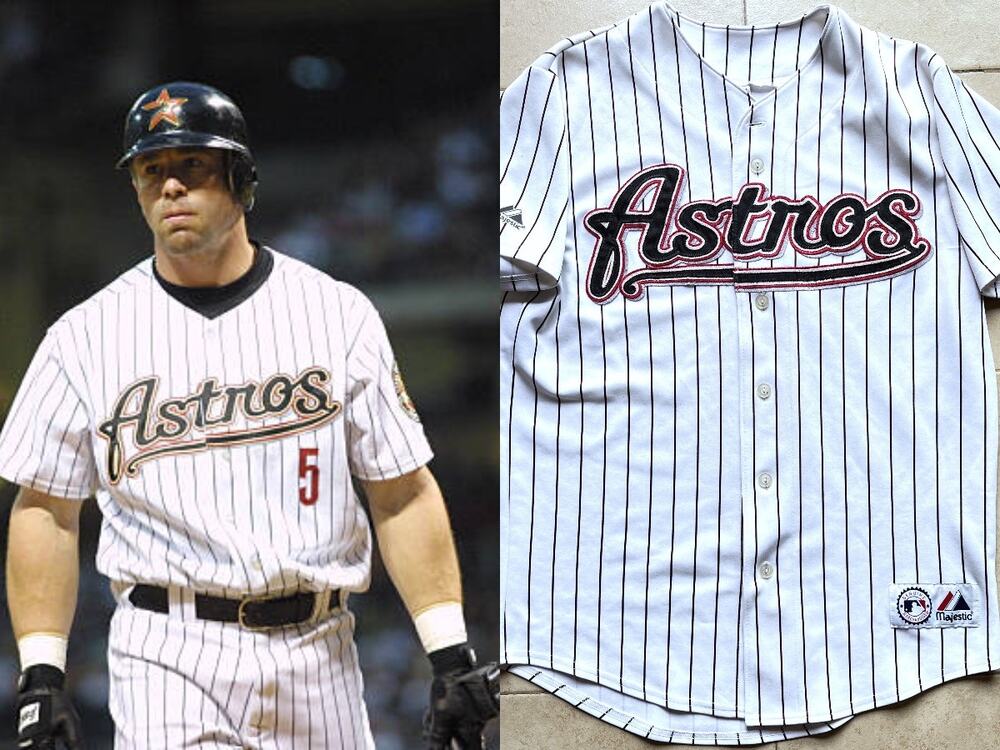 Houston Astros 2000s MAJESTIC jersey XL white Home Pinstripe MLB baseball vtg